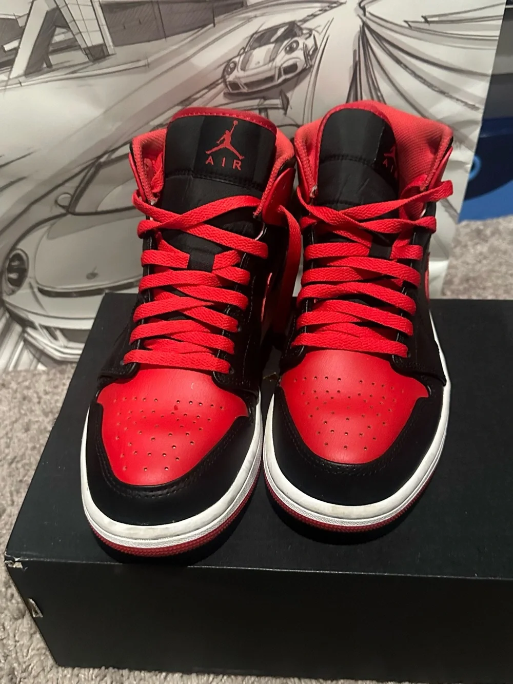 Jordan Men's High-Top Sneakers - Black/Red